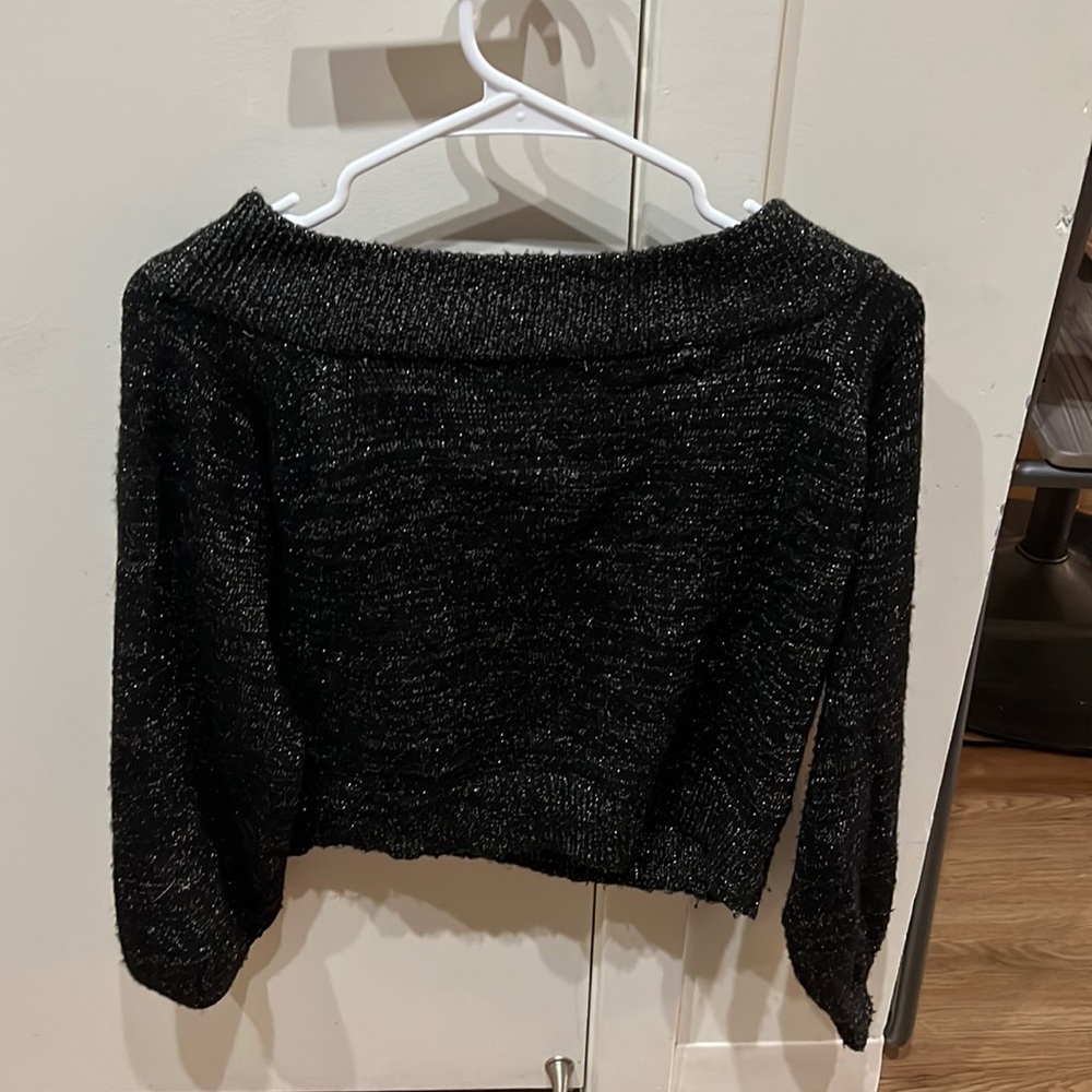 HnM off the shoulder sparkly sweater